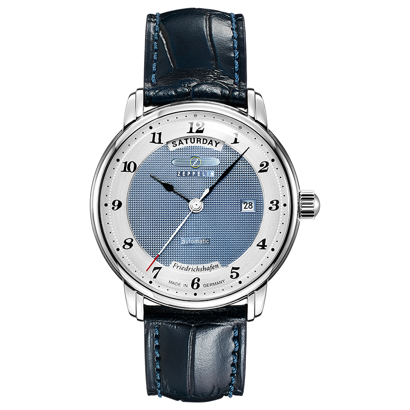 

ZEPPELIN Часы Friedrichshafen Collection automatic mechanical movement мужские, 40 синий циферблат, ремешок из натуральной кожи