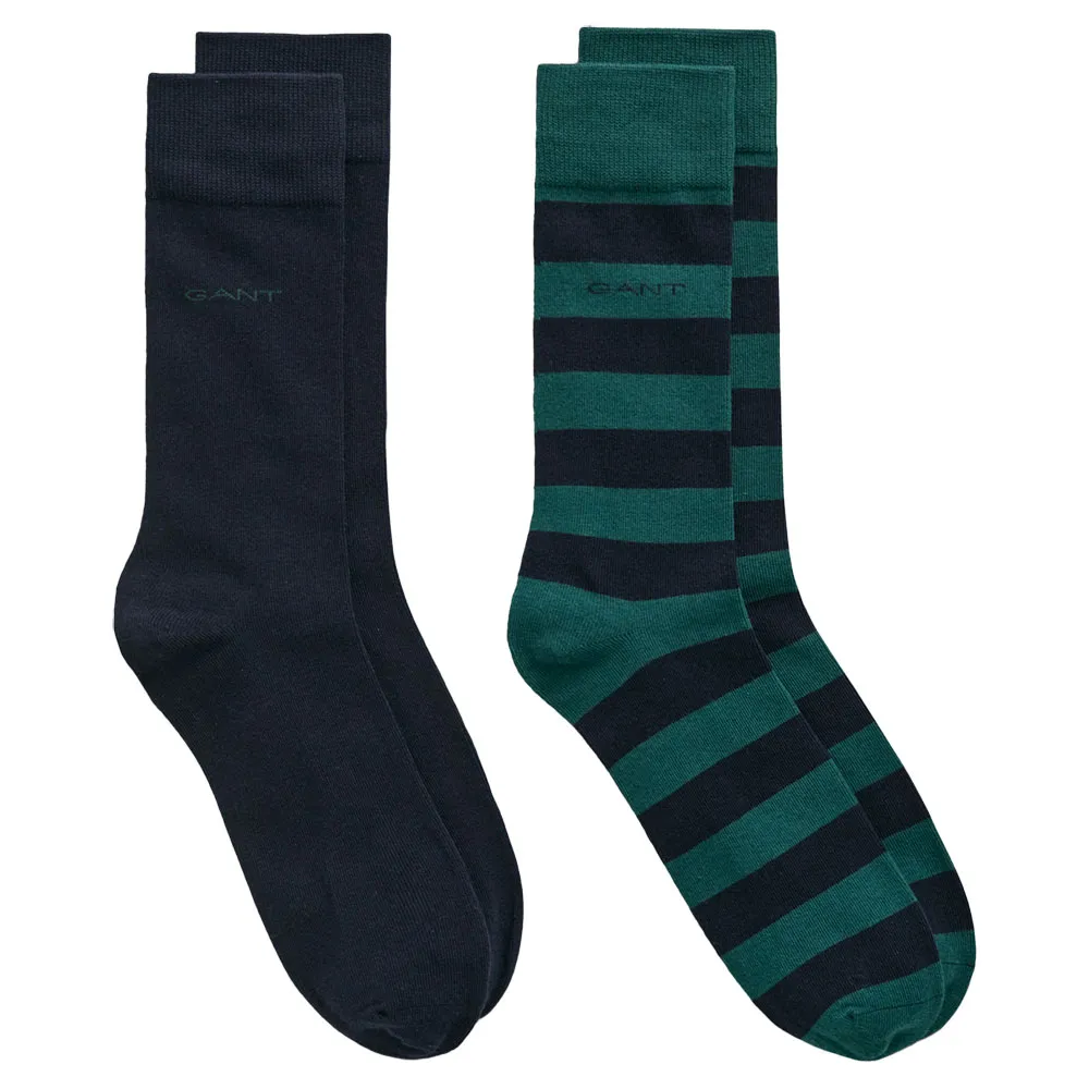 

Носки Gant Bar And Solid 2 pairs, синий/зеленый