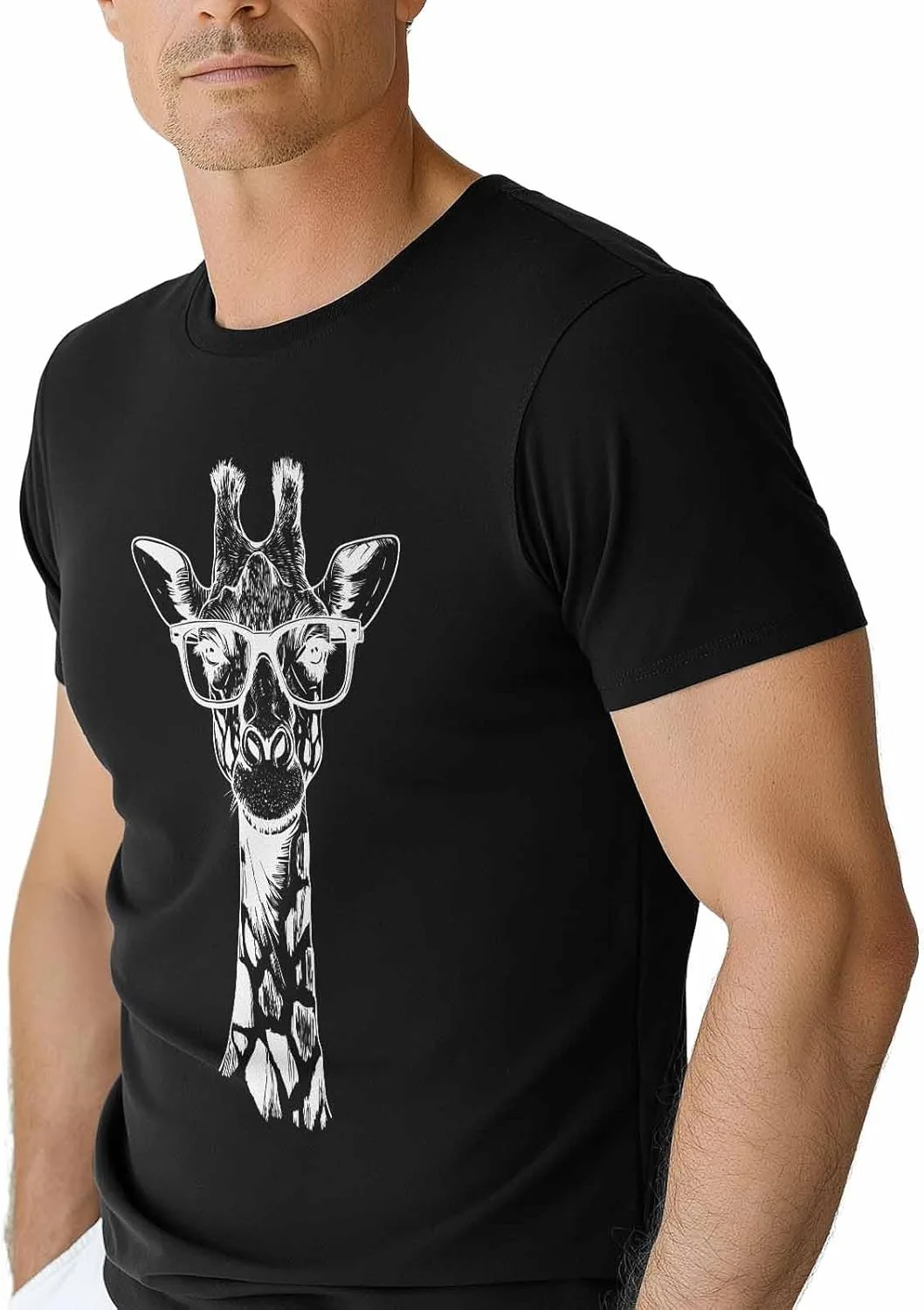 

Футболка для мужчин, Funny Giraffe, хлопок, короткий рукав NITBANLA
