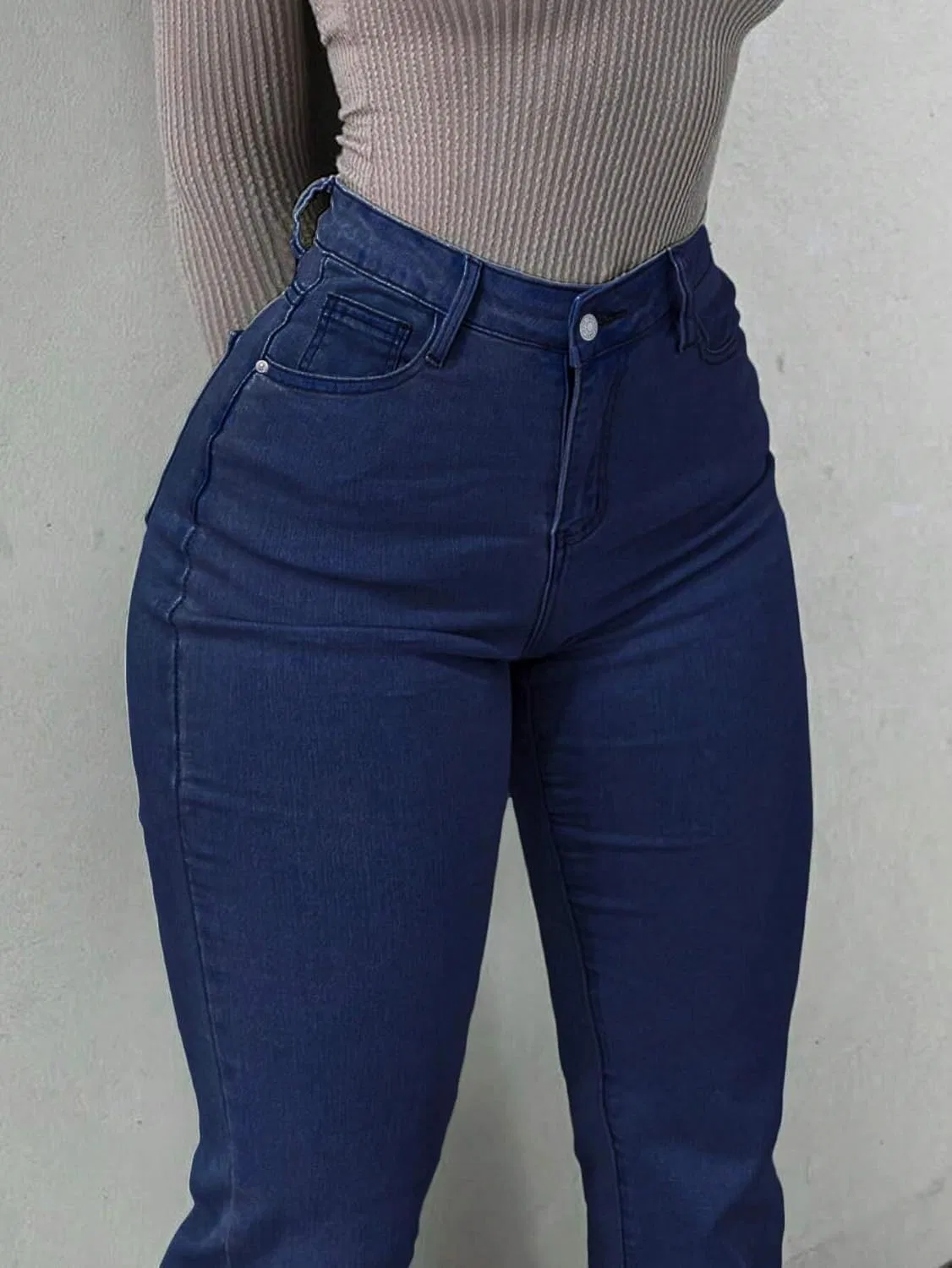 Джинсы с высокой посадкой, Baggy Jeans Women, Dark Wash — фото 3