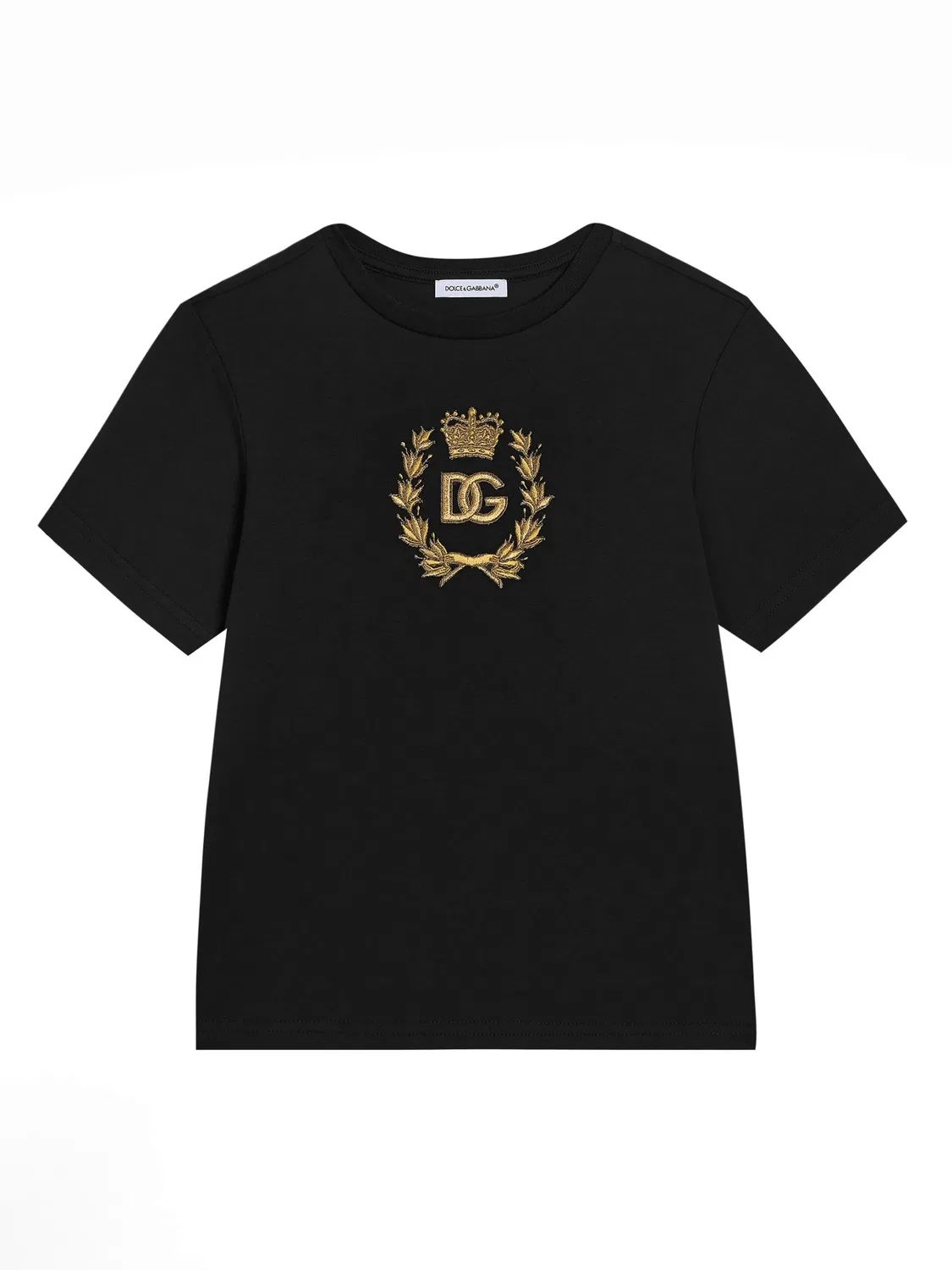 Футболка с вышитым логотипом Dolce & Gabbana Kids