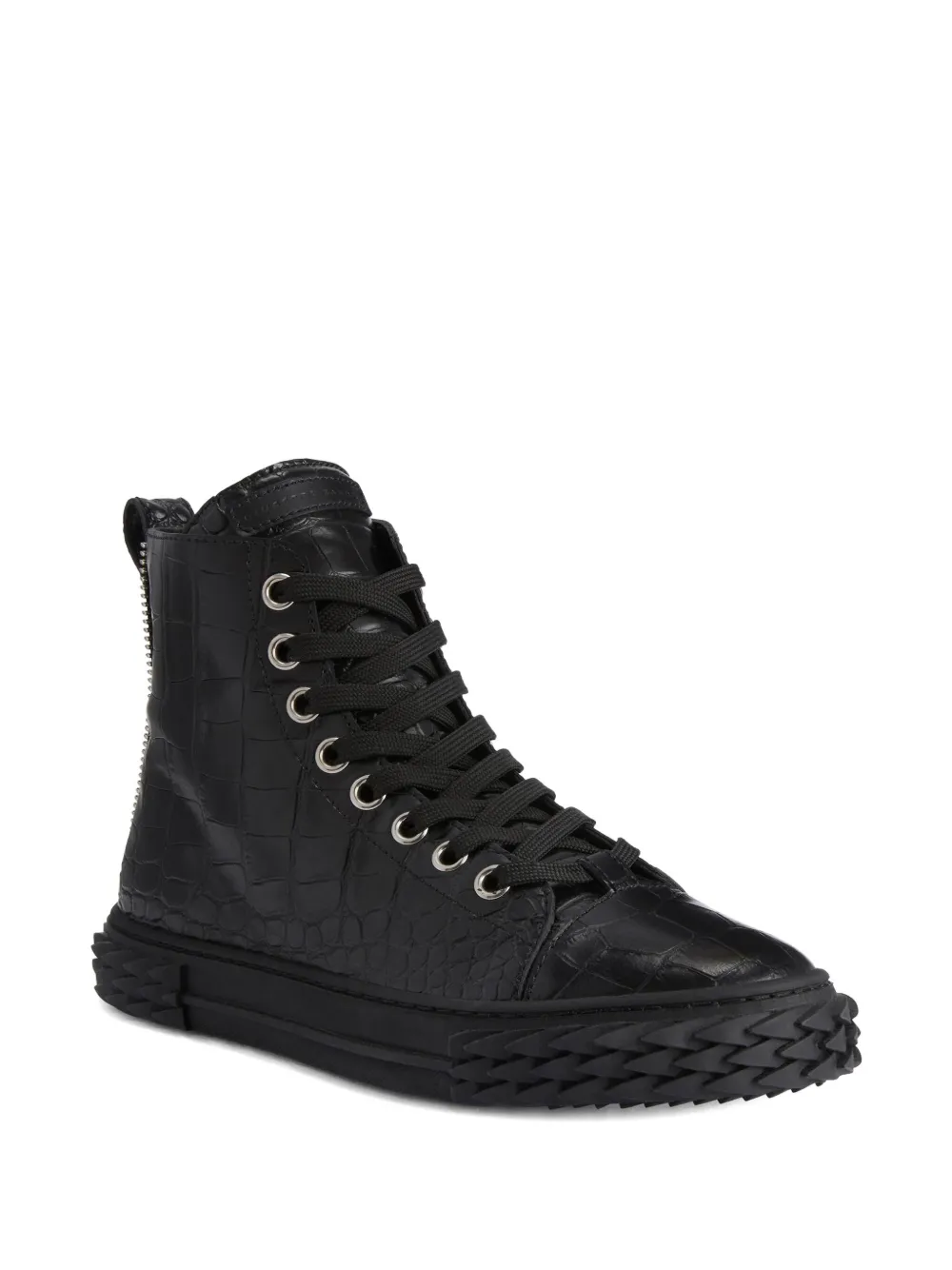 Кеды Blabber с тиснением под кожу крокодила Giuseppe Zanotti, черный — фото 2