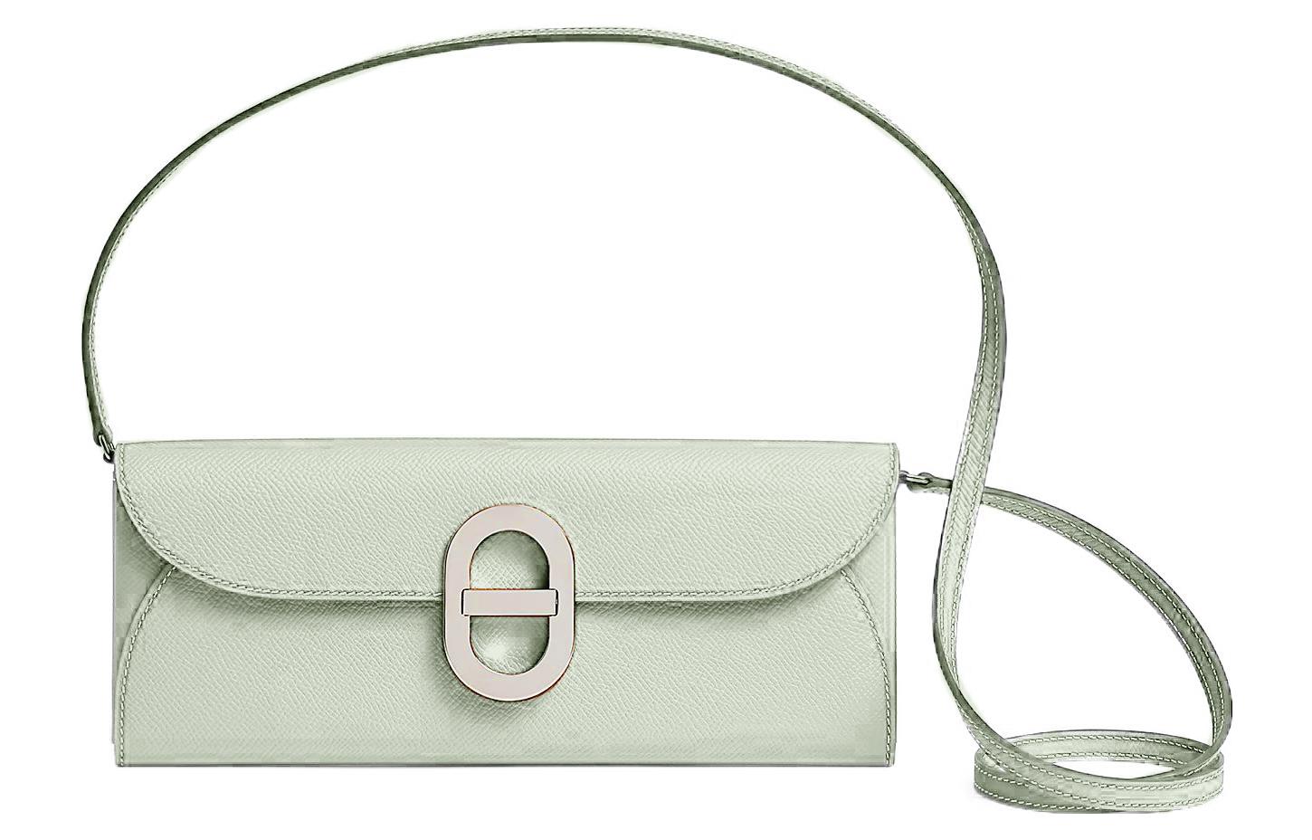 

Hermes Сумка-кошелек Chaine D'Ancre To Go из кожи Epsom с серебристой пряжкой, женская, цвет Bubble Green