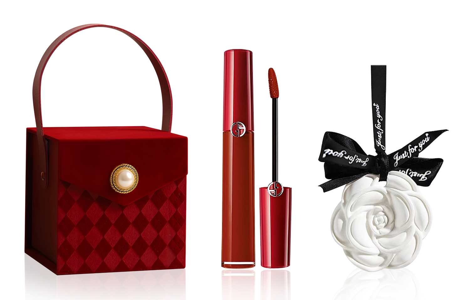 Подарочный набор Giorgio Armani: жидкая губная помада Lip Maestro 214 + аксессуары — фото 3