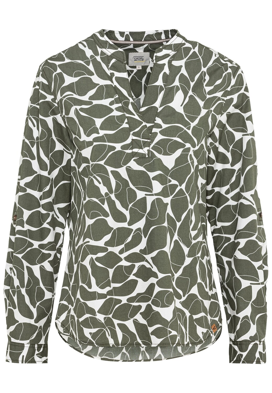 

Блуза Camel Active Schlupf mit floralem Allover Print, цвет Grün-Weiß