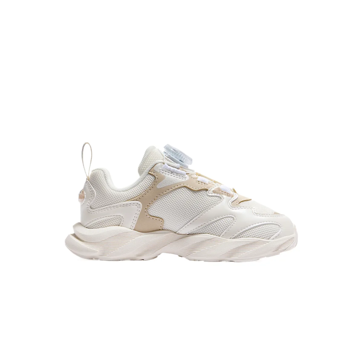 Кроссовки повседневные низкие детские из искусственной кожи и текстиля FILA KIDS, Milk White/Frosted Almond Gold — фото 3