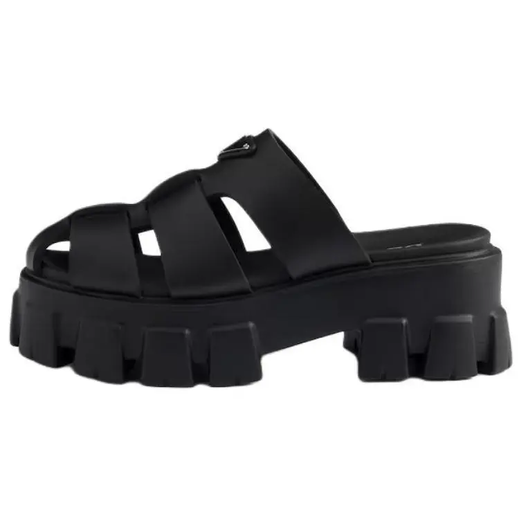 PRADA Монолит закрытые тапочки 5,5 см женские black
