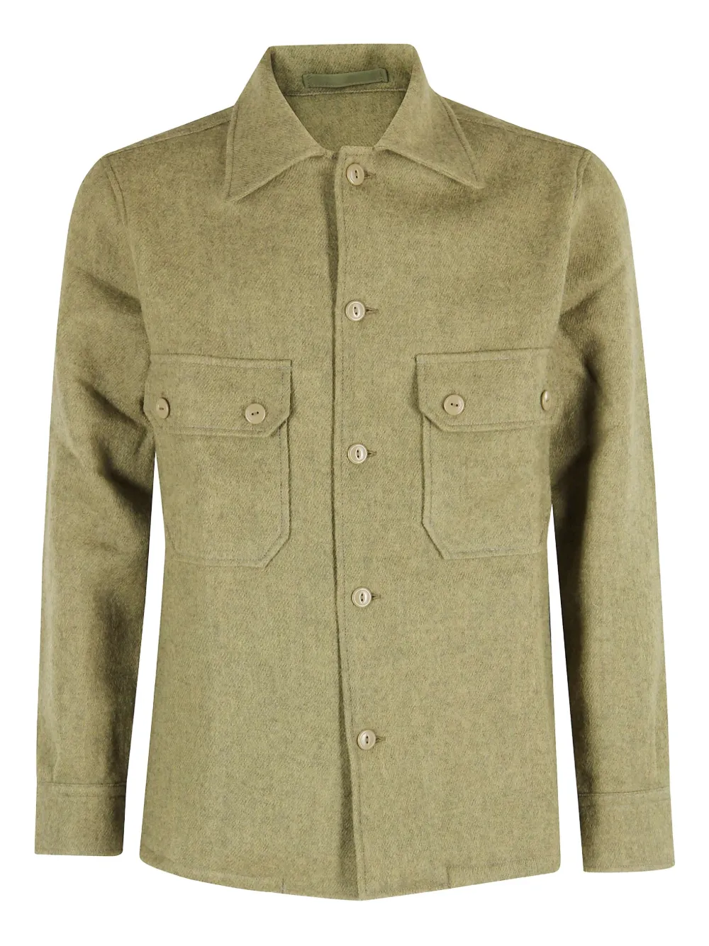 

Рубашка-куртка из шерсти с накладными карманами Fortela, зеленый