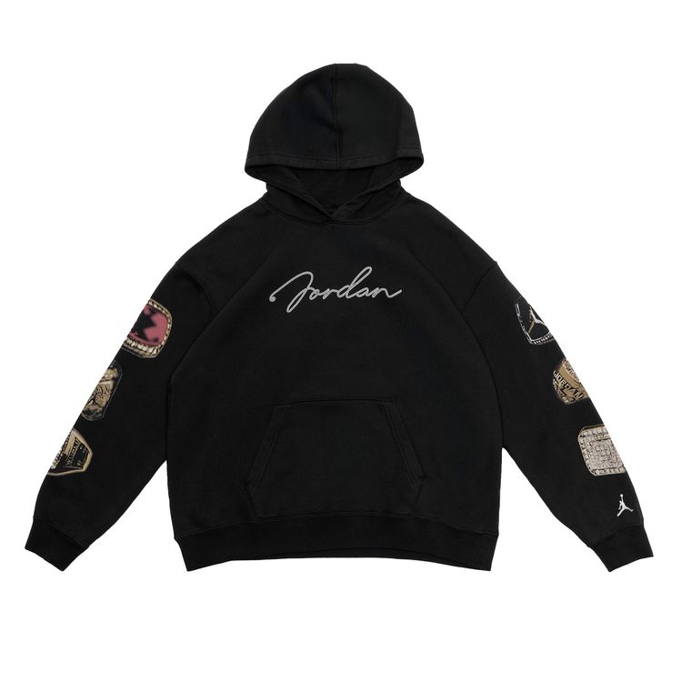 

Худи Air Jordan Brooklyn Fleece Pullover Hoodie 'Black/Sail', черный