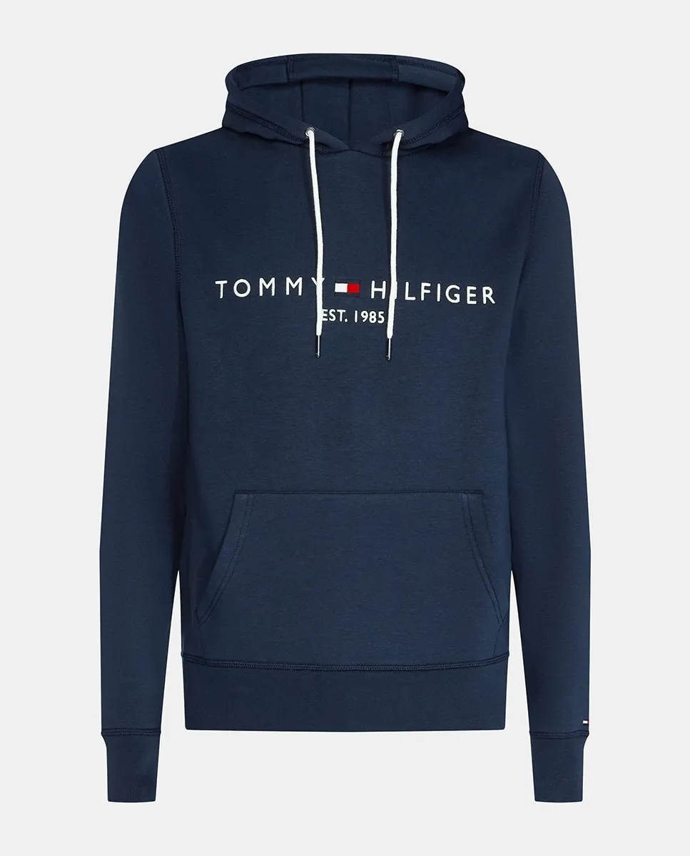 Синяя мужская толстовка с капюшоном Tommy Hilfiger, темно-синий — фото 3