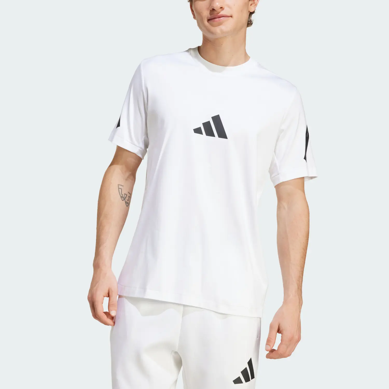 Футболка Z.N.E.T с контрастным логотипом Adidas, белый — фото 3