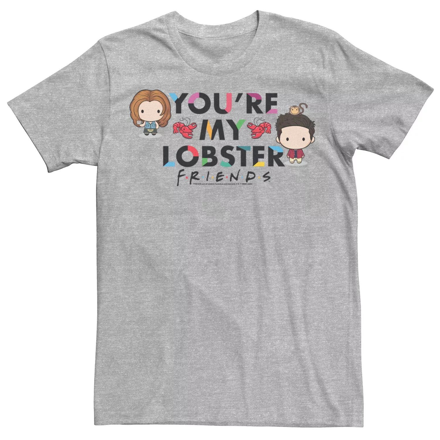 

Мужская футболка с рисунком «Ты мой лобстер» в стиле чиби Friends You're My Lobster Licensed Character