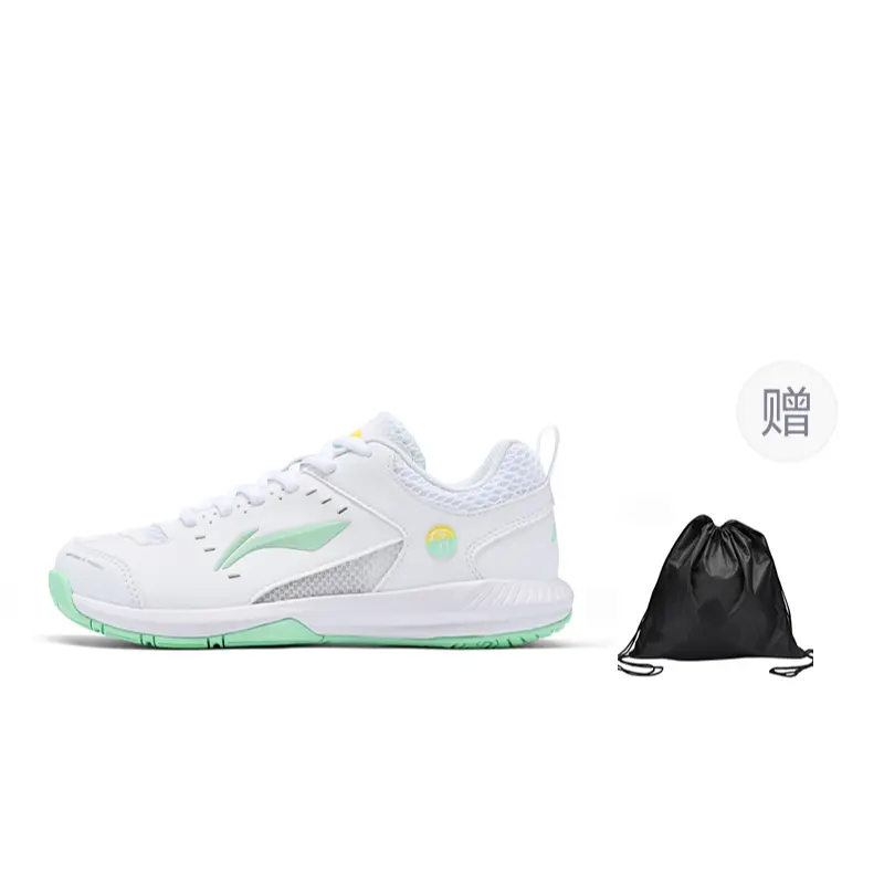 

LINING Лининг Рокет Шу 2.0 нескользящие дышащие легкие низкие бадминтонные кроссовки унисекс светло-бирюзовый белый зеленый + вельветовая сумка для обуви