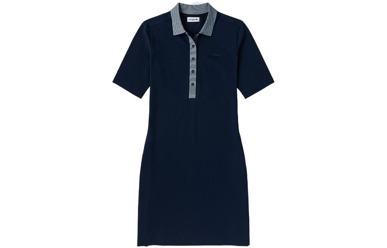 

Платье с короткими рукавами женское темно-синее Lacoste