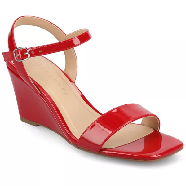 Женские босоножки на платформе Clayr с ремешком на щиколотке Journee, цвет red patent