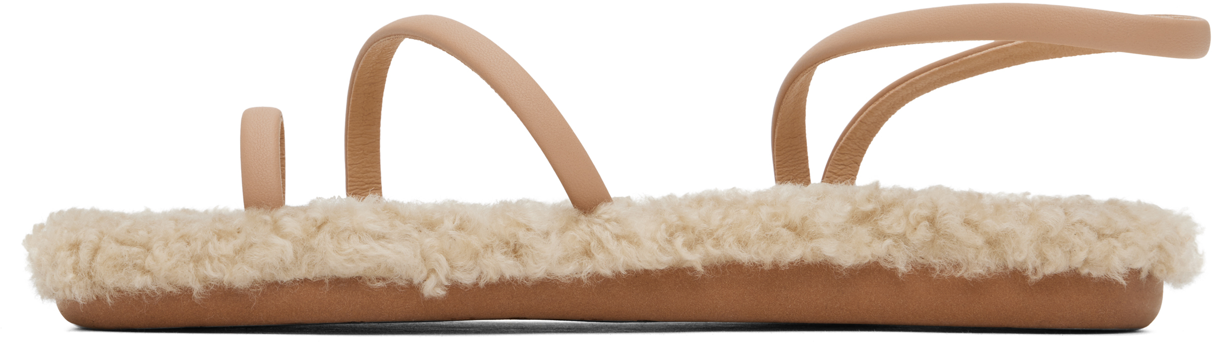 Бежевые сандалии Eleftheria Ancient Greek Sandals, Natural/Natural sheepskin — фото 3