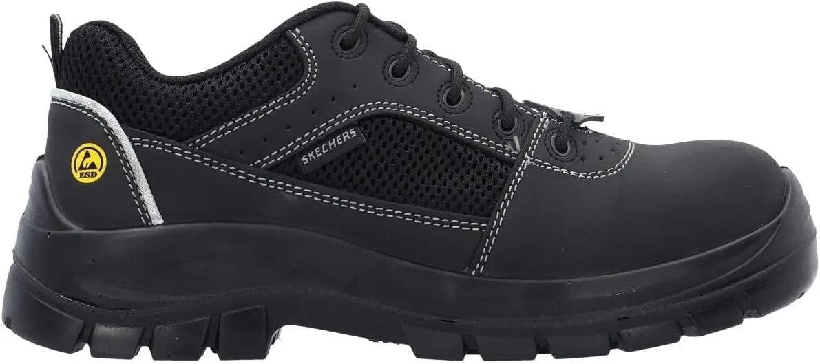 Мужские защитные ботинки Skechers Trophus, Black Nubuck Leather Textile — фото 2