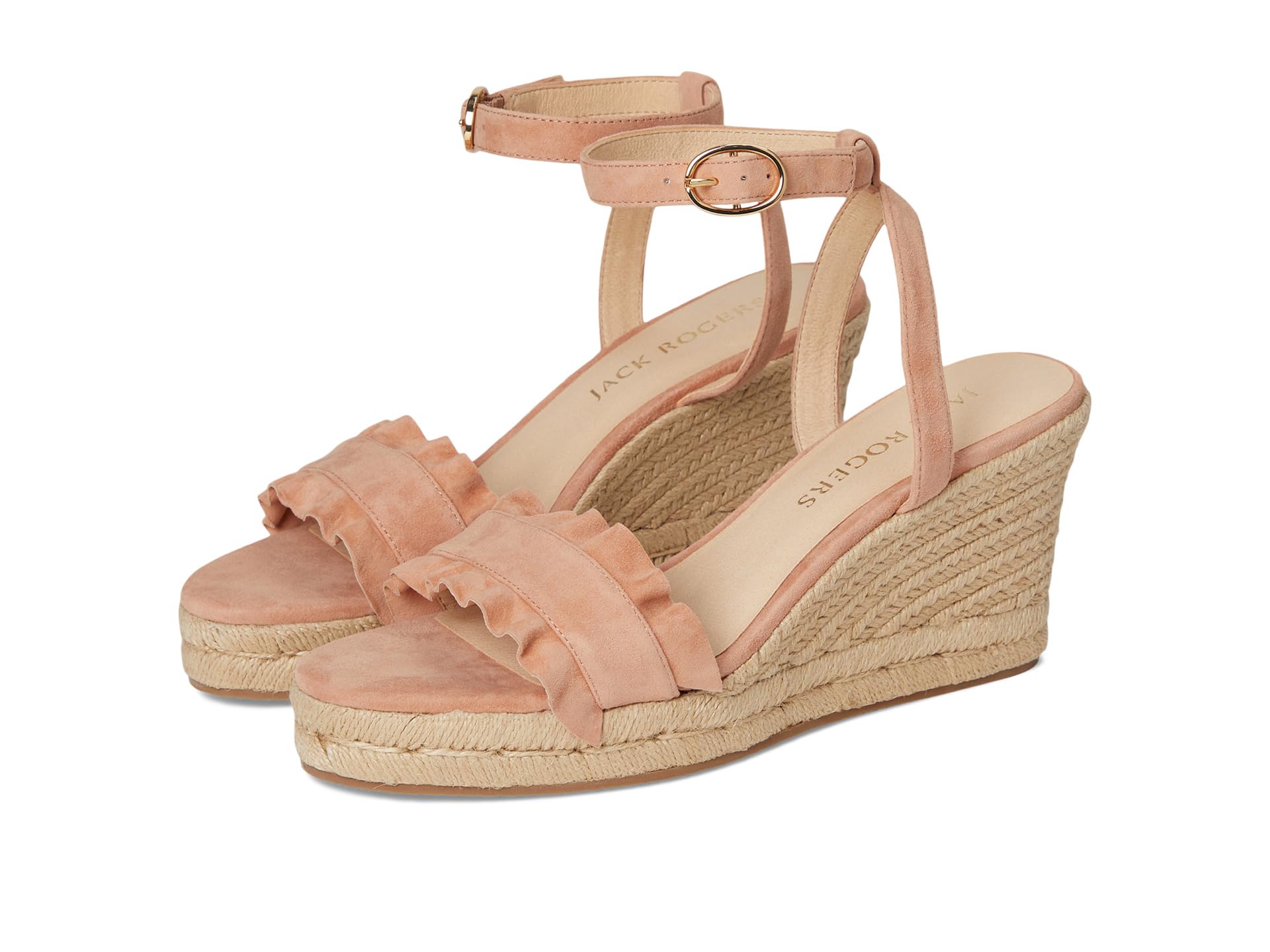 Сандалии Jack Rogers Rozette Ruffle Wedge - Suede, цвет Toast