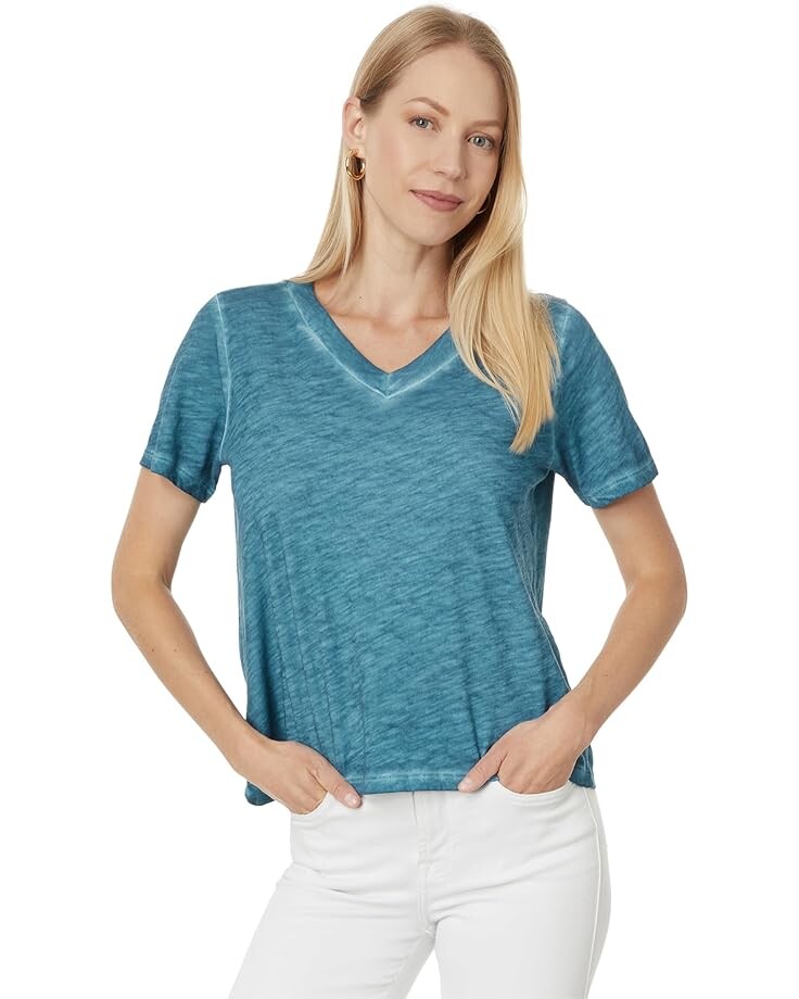 

Футболка Eileen Fisher V-Neck Tee, цвет Cascade