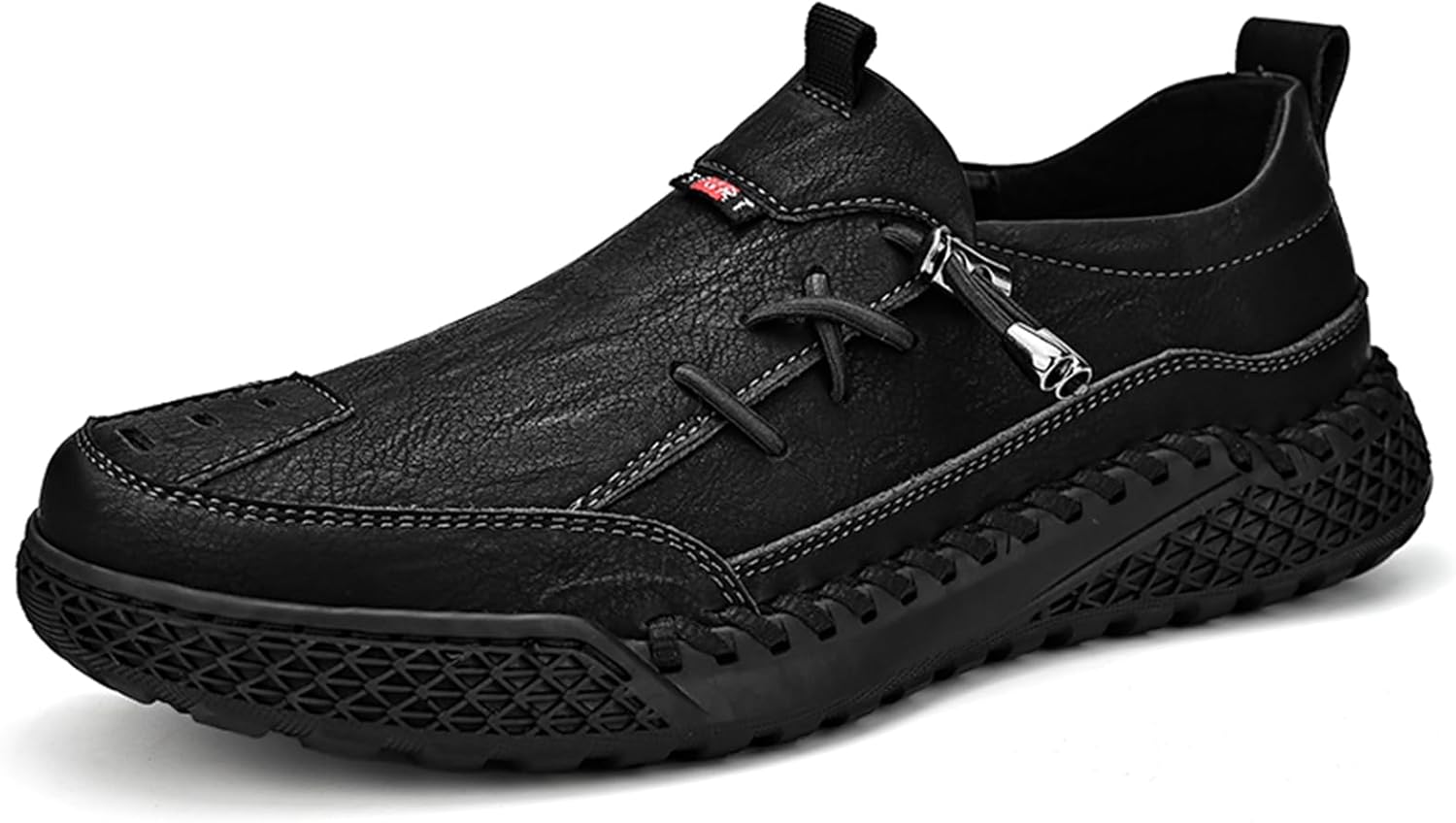 

Мужская повседневная обувь Abborora, кожаные лоферы для мужчин, мокасины, лодочные, деловые, большие размеры, широкие, дышащие, модные, для ходьбы, работы, офиса, ручная работа, черный