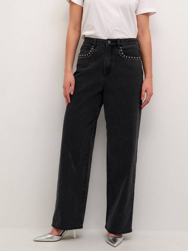 

Широкие джинсы louisa с прямыми штанинами KAFFE, цвет Washed Black