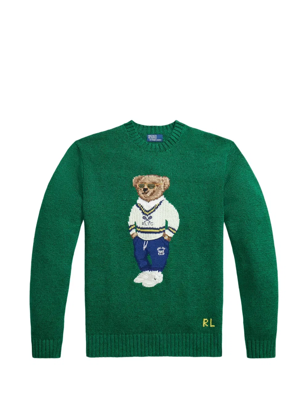 Вязаный свитер Polo Bear с интарсией Polo Ralph Lauren, зеленый