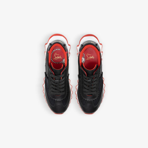 Кожаные низкие кроссовки Mini Shark на скульптурной подошве 4–9 лет Christian Louboutin, черный — фото 2