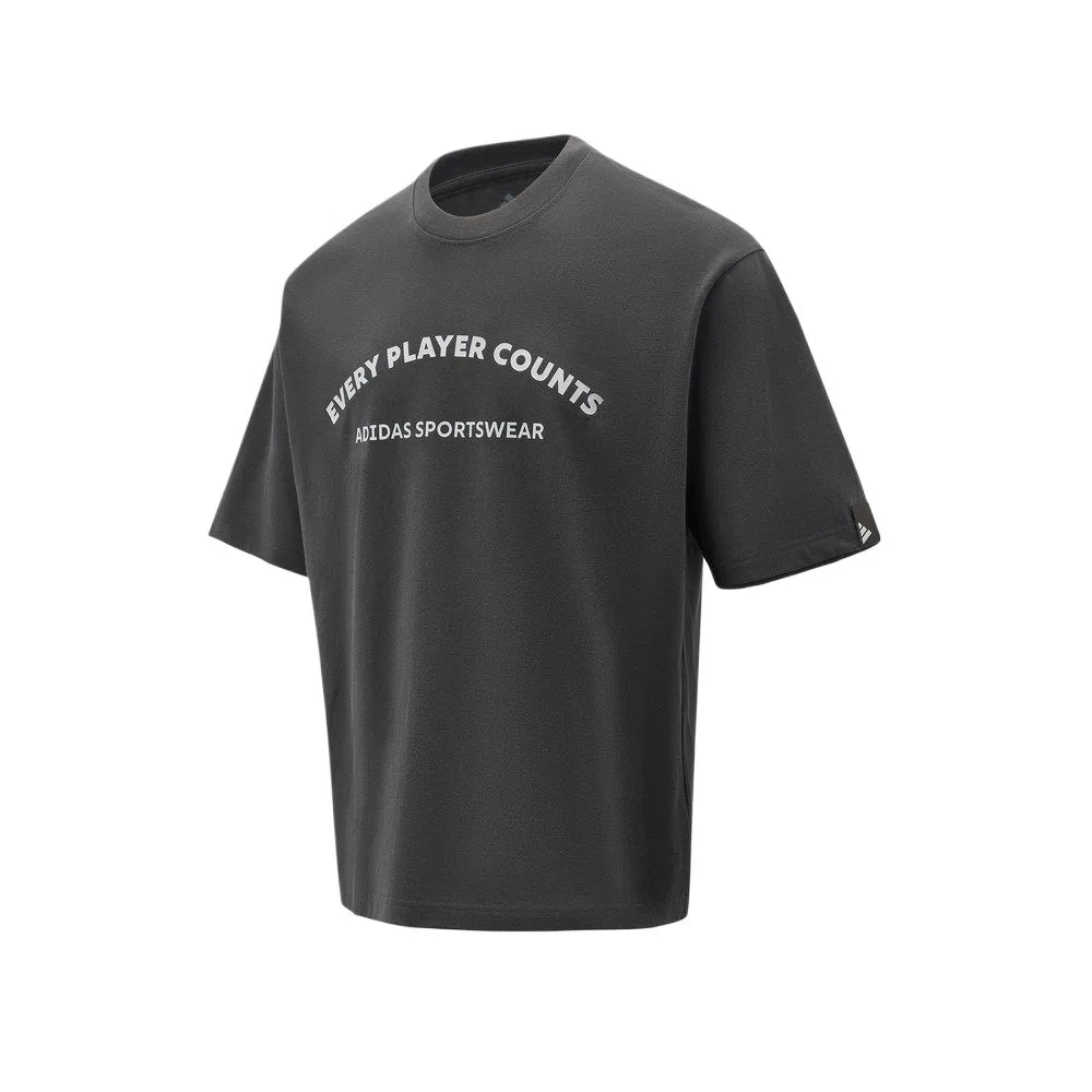 Футболка мужская Graphite Gray с круглым вырезом, средней посадки Adidas
