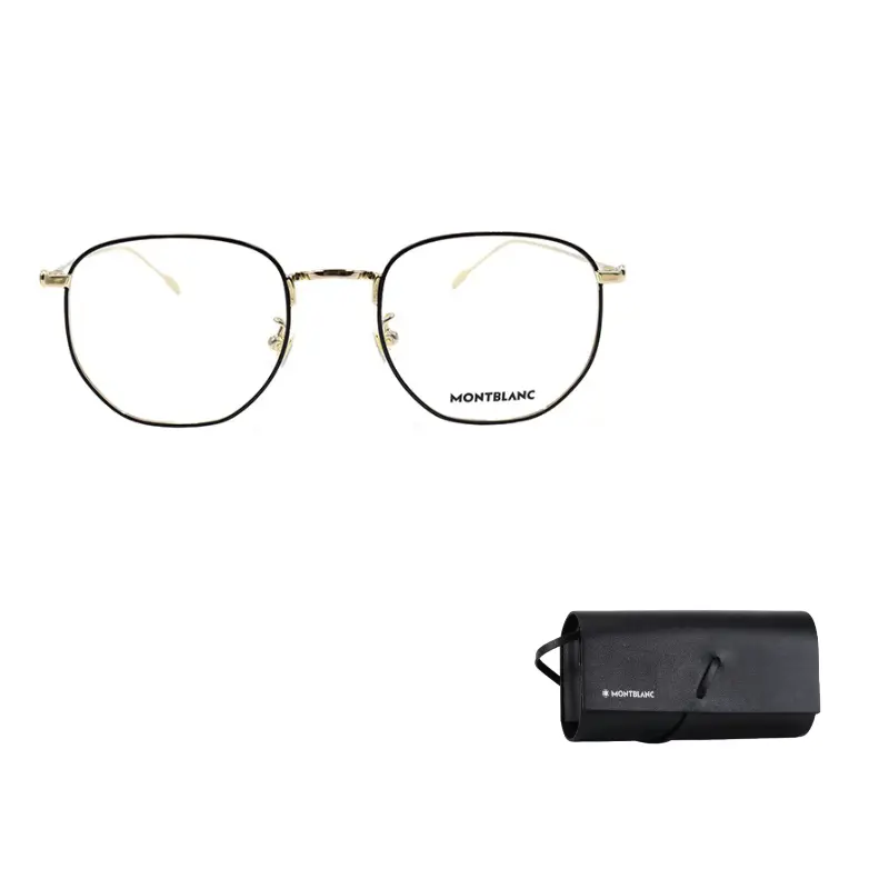 

MONTBLANC Мужская оправа для очков неправильной формы из сплава, Black Gold