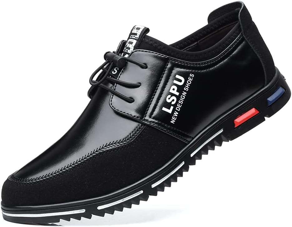 

Мужские повседневные деловые роскошные лоферы UIKGITP, дышащие, удобные, для прогулок, модные, кожаные, с шнуровкой, кроссовки для работы, офиса, нарядные, для улицы, черный