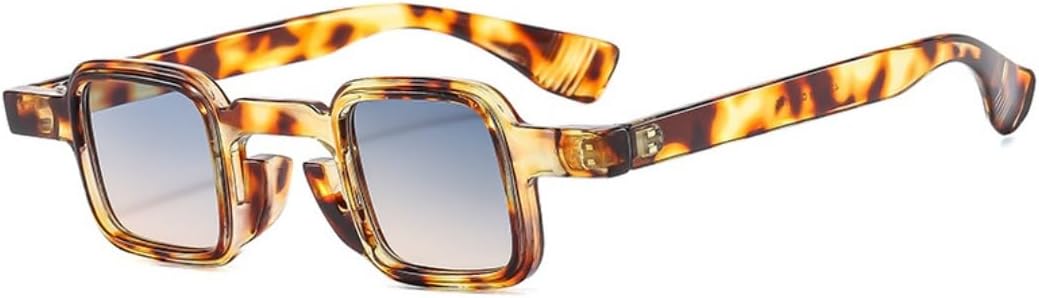 

Популярные модные маленькие квадратные солнцезащитные очки для женщин в стиле ретро-панк, солнцезащитные очки UV400 для мужчин, прозрачные линзы Ocean, модные заклепки UATXTAU, Leopard