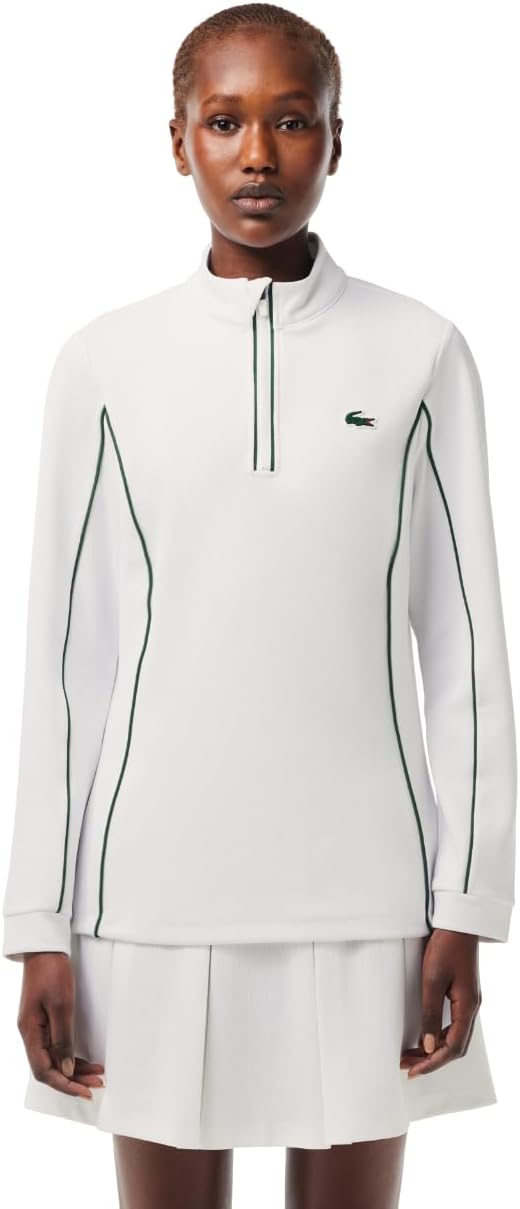 

Толстовка Lacoste womens Sport Slim Fit Tennis Layering Sweatshirt, White/Green