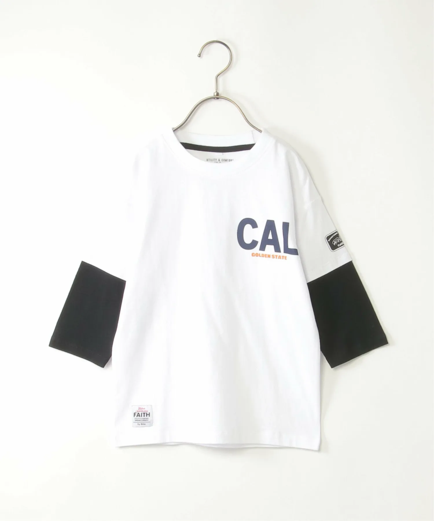 Футболка с рукавами 3/4 и имитацией многослойности (120–160 см) Ikka, off white