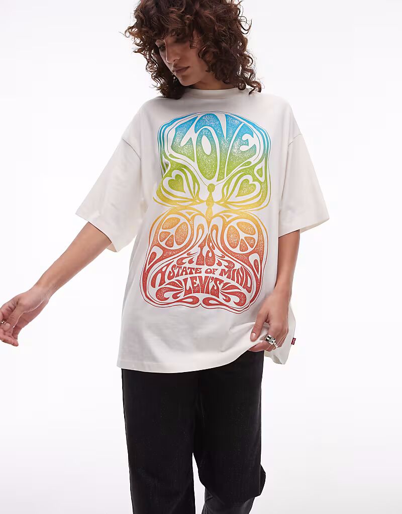 

Футболка oversize с принтом Love белого цвета Levi'S, Белый, Футболка oversize с принтом Love белого цвета Levi'S