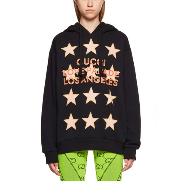 Толстовка logo love parade cotton hoodie 'black' Gucci, черный — фото 3