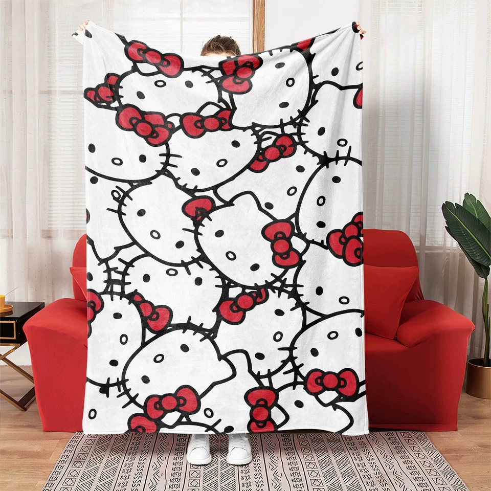 

Одеяло фланелевое с рисунком аниме Sanrio Hello Kitty Kawaii Cartoonstore