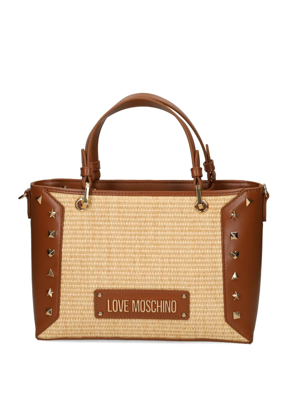 

Сумка-тоут с заклепками Love Moschino, коричневый