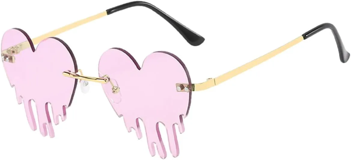

Женские солнцезащитные очки SOIMISS в форме сердца с каплевидной оправой, фиолетовые, модные, для вечеринок и пляжа, стильный дизайн с яркими краями, 1 пара, red