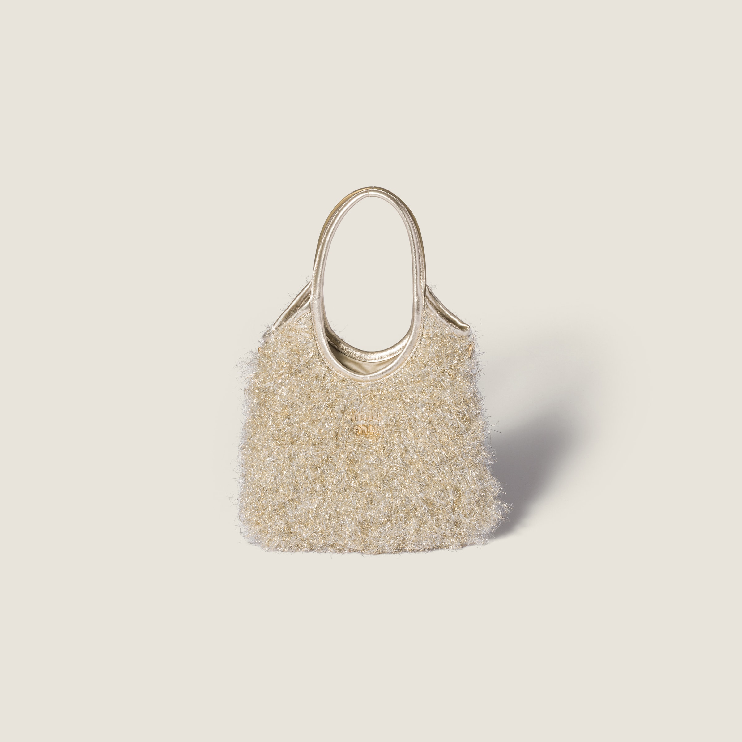 

Сумка ivy из люрекса MIU MIU, пирит