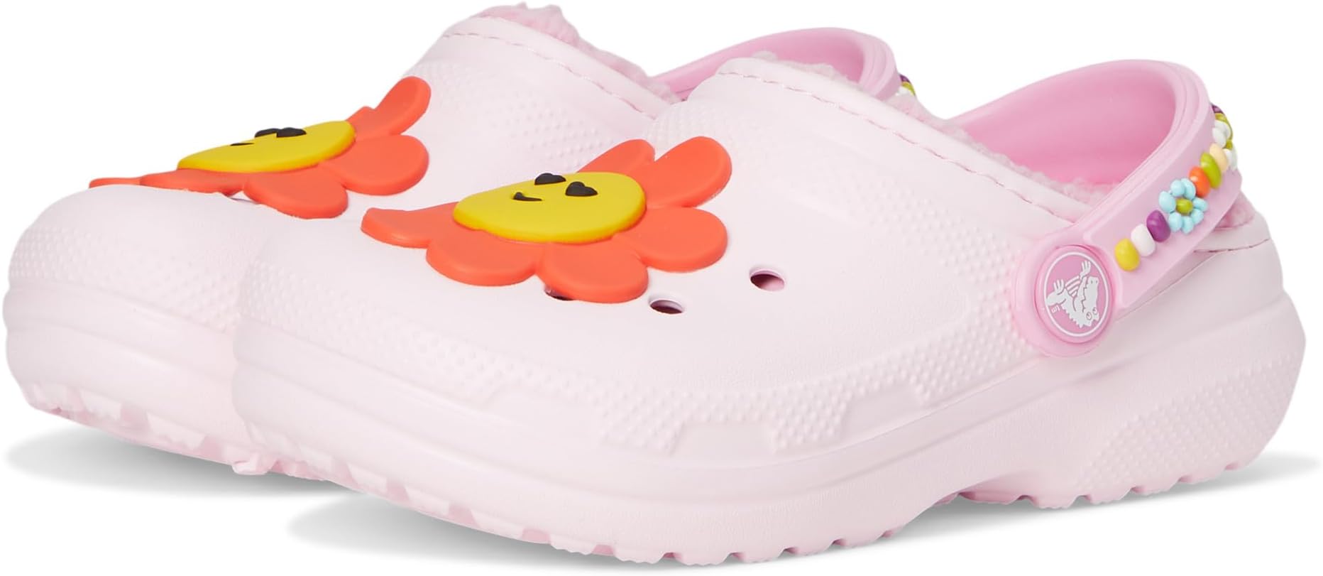 

Сабо Crocs Kids Classic Lined Clogs, цвет Pink Milk/Daisy