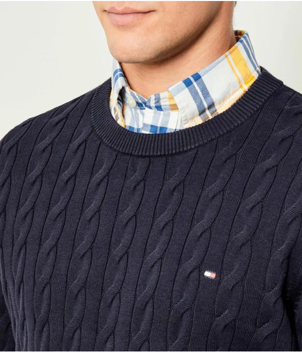 Классический свитер с косами Regular fit Tommy Hilfiger, синий — фото 4