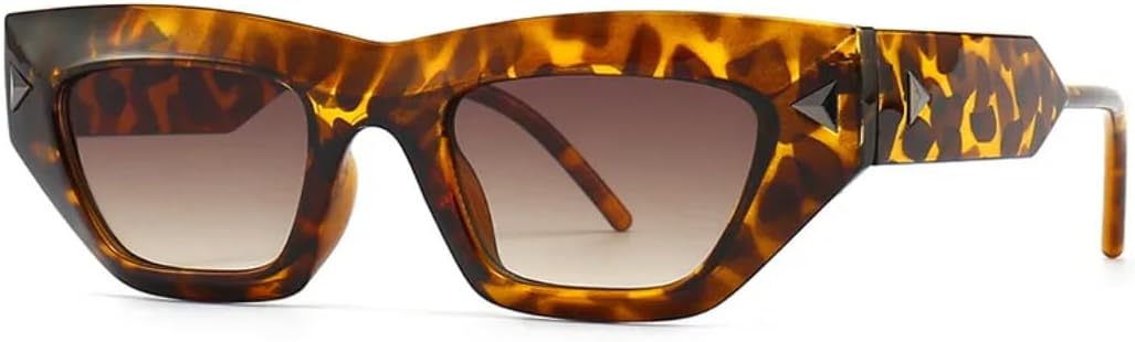 

Солнцезащитные очки для мужчин и женщин - защита UV400 - маленькие линзы "кошачий глаз" ярких цветов для занятий спортом на открытом воздухе и вождения DSVIGF, Leopard