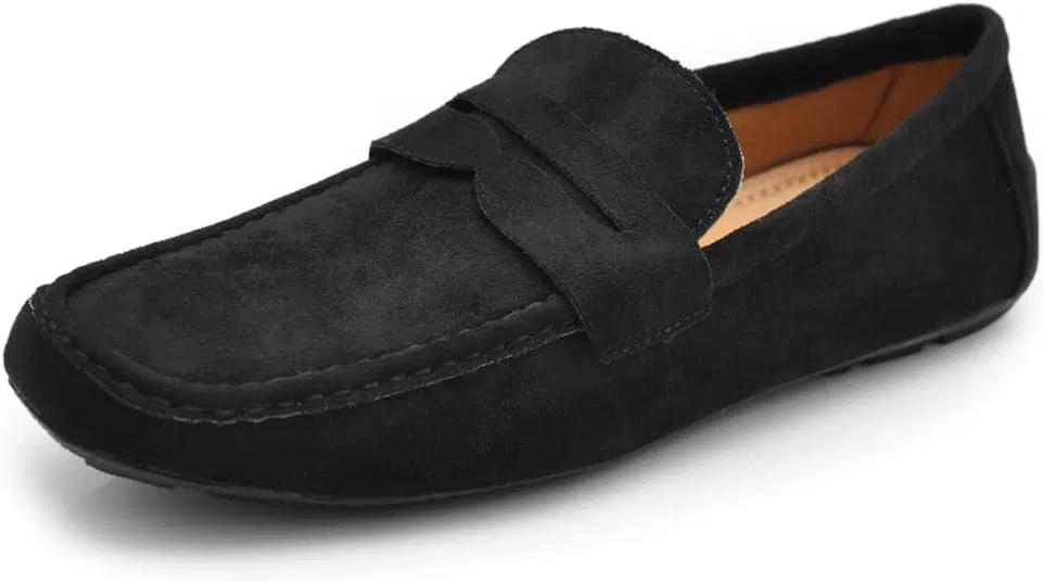 Мужские лоферы из замши, 219 Black IF