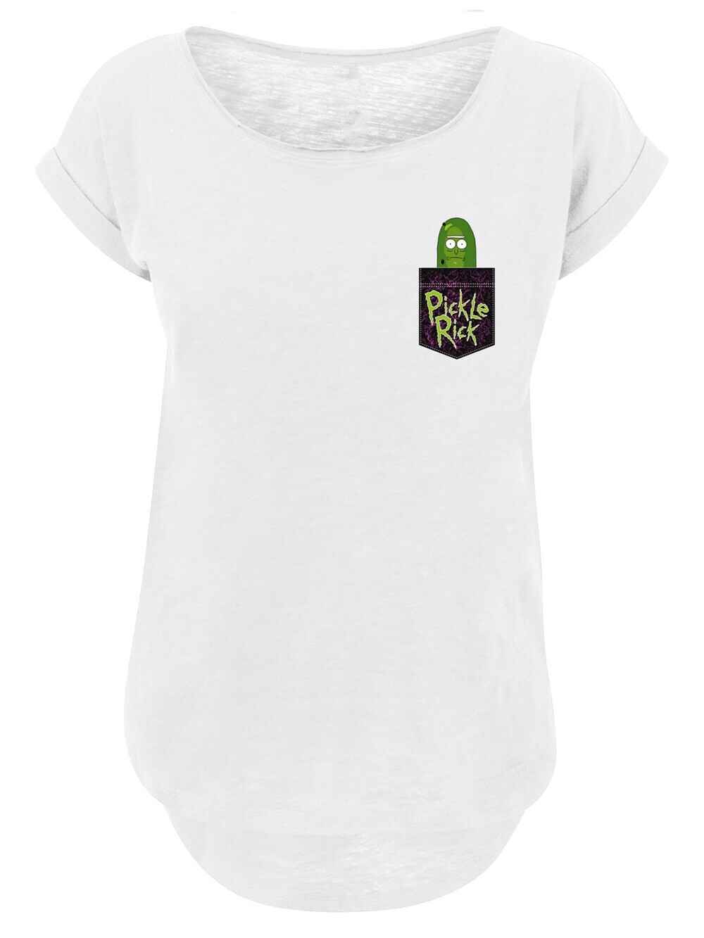 

Рубашка F4NT4STIC Rick And Morty Pickle Rick Faux Pocket, пестрый белый