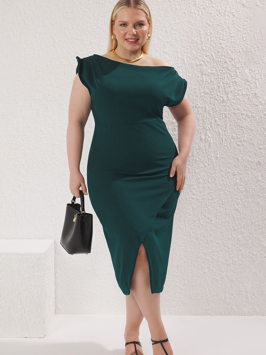 

Платье Trendyol Curve, изумрудный
