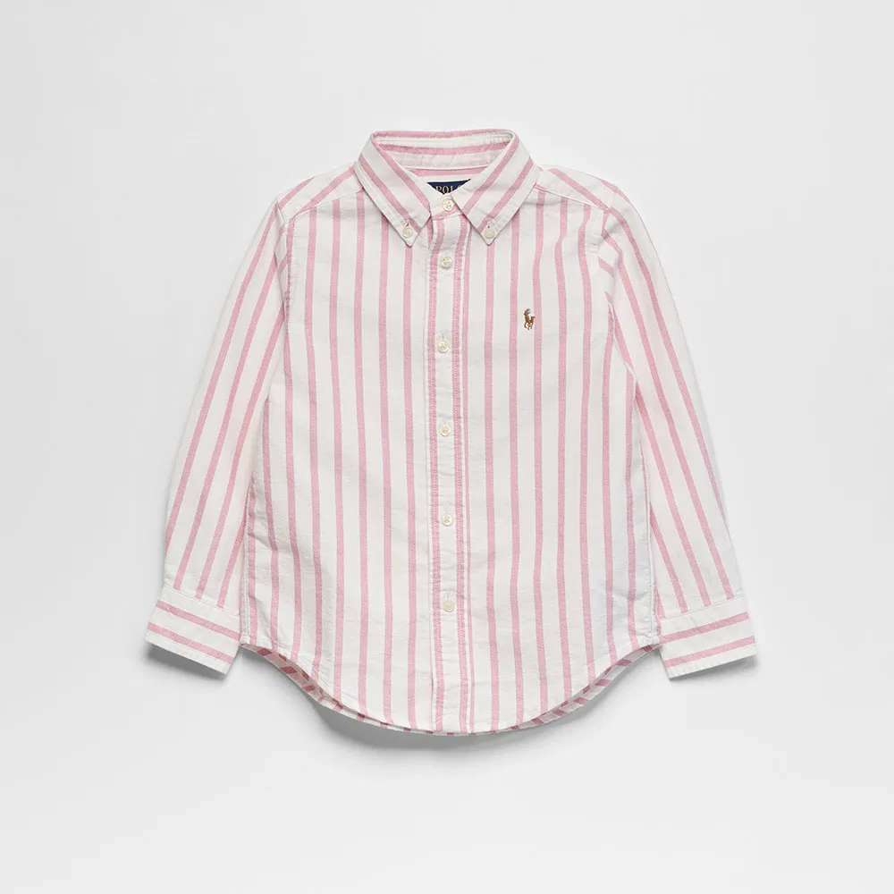 Детская хлопковая оксфордская рубашка в полоску от Polo Ralph Lauren Children