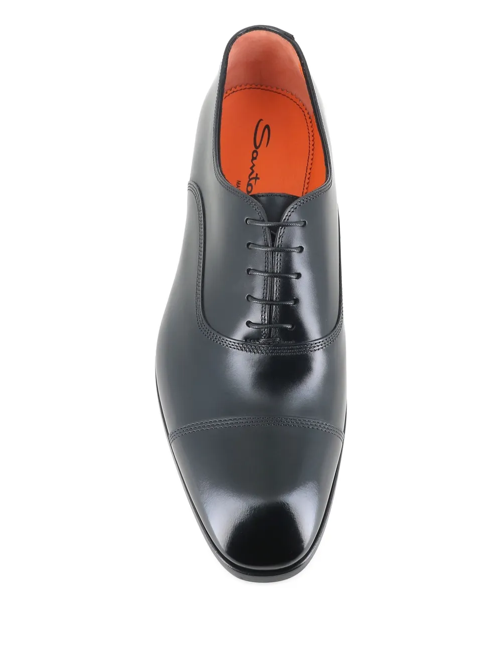 Дерби с закрытой шнуровкой и носком с прострочкой Santoni, черный — фото 3