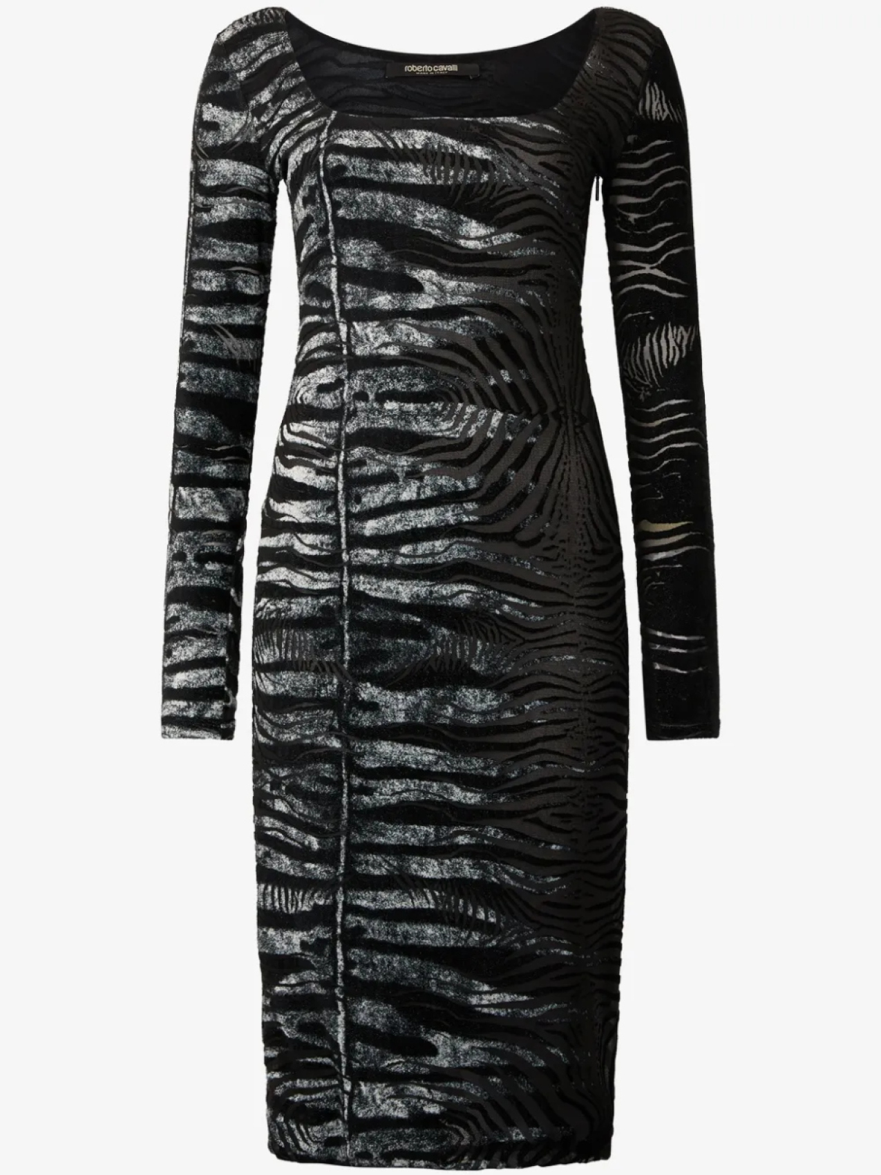 

Мини-платье с принтом «зебра» Roberto Cavalli, черный