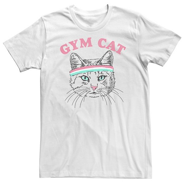 

Футболка Big & Tall с контуром кота в спортзале и повязкой на голову Licensed Character