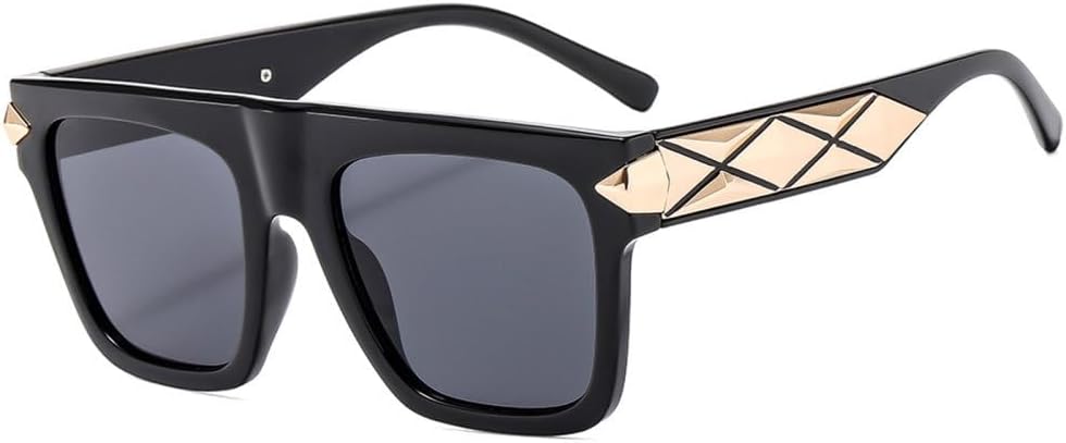 

Модные большие квадратные солнцезащитные очки для женщин и мужчин в стиле панк, современные солнцезащитные очки, трендовые модели, защита от ультрафиолета UV400 MUTYNE, Black Black